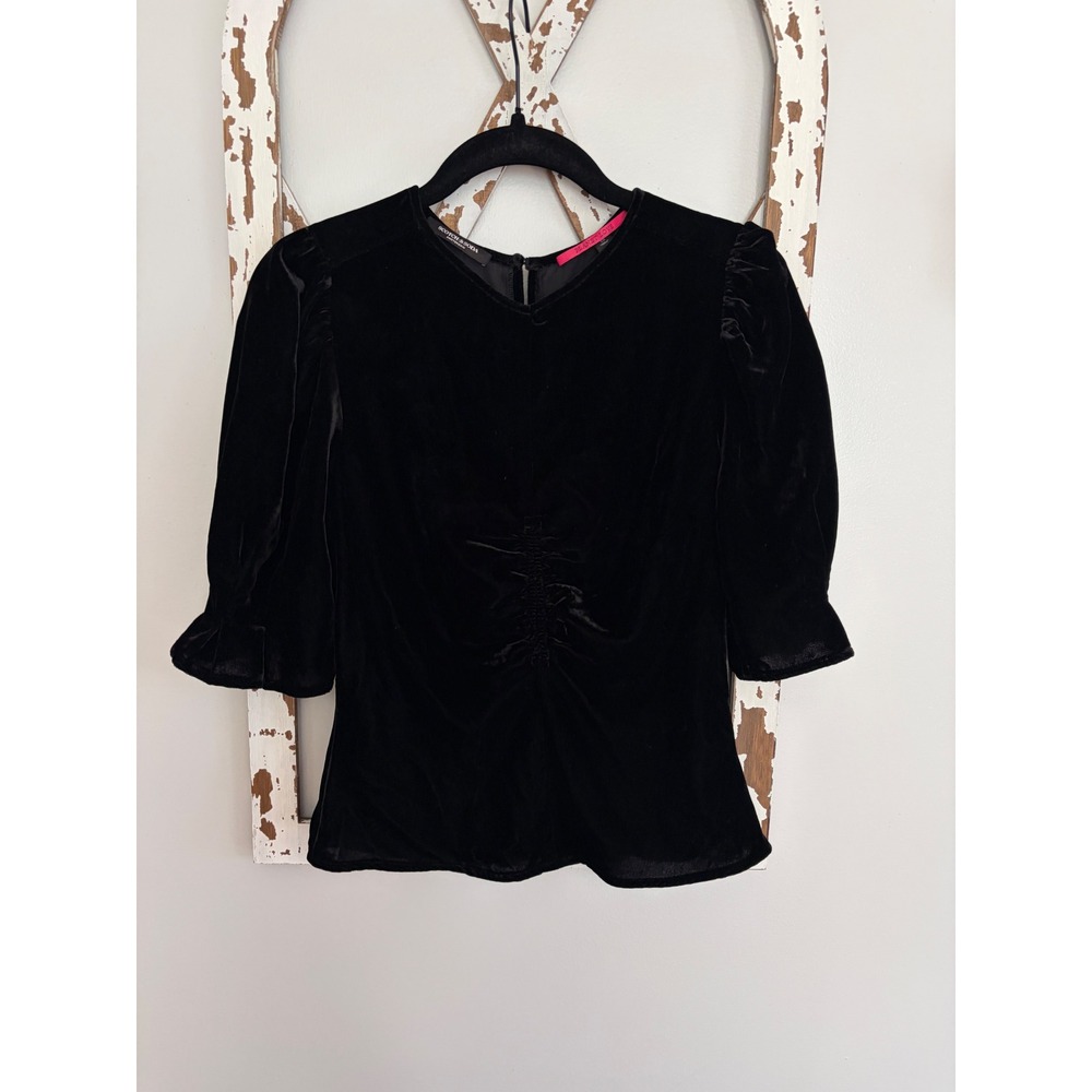 Scotch & Soda Planet Love Velvet 3/4 Sleeve Top Size XS